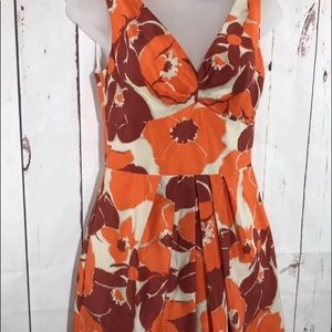 Banana Republic orange maroon dress 0 VA Tech